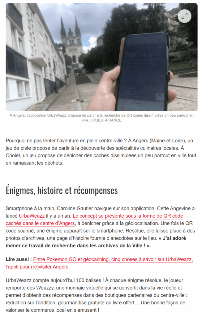 URBAWEAZZ à l'honneur de la Presse OUEST-FRANCE-11.06.23